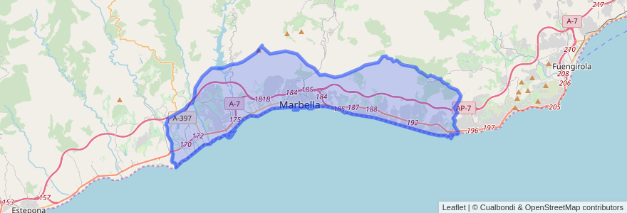 Mapa de ubicacion de Marbella.