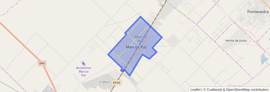 Mapa de ubicacion de Marcos Paz.