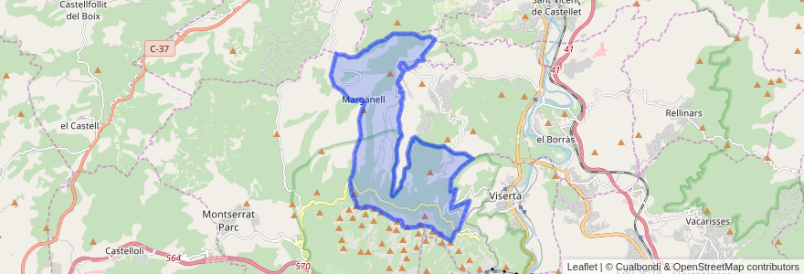 Mapa de ubicacion de Marganell.