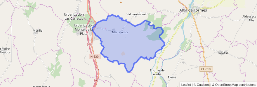 Mapa de ubicacion de Martinamor.