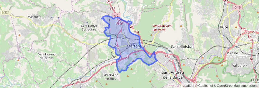 Mapa de ubicacion de Martorell.