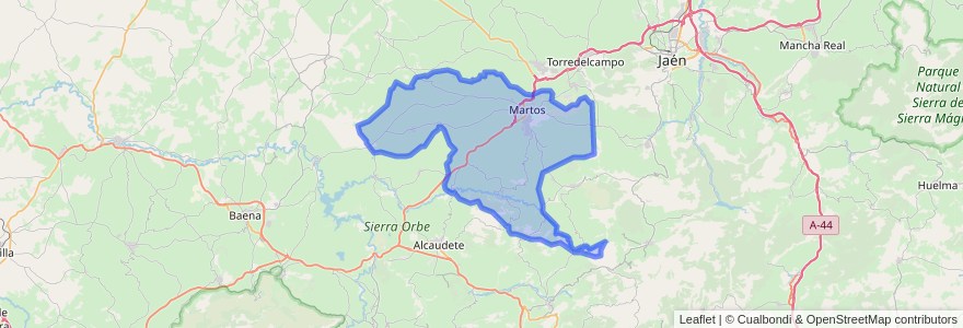 Mapa de ubicacion de Martos.