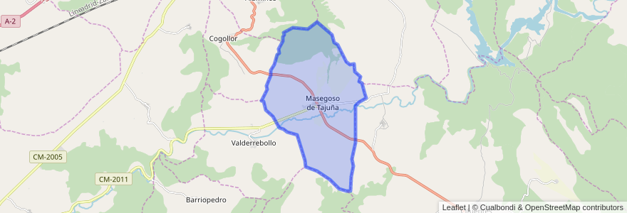 Mapa de ubicacion de Masegoso de Tajuña.