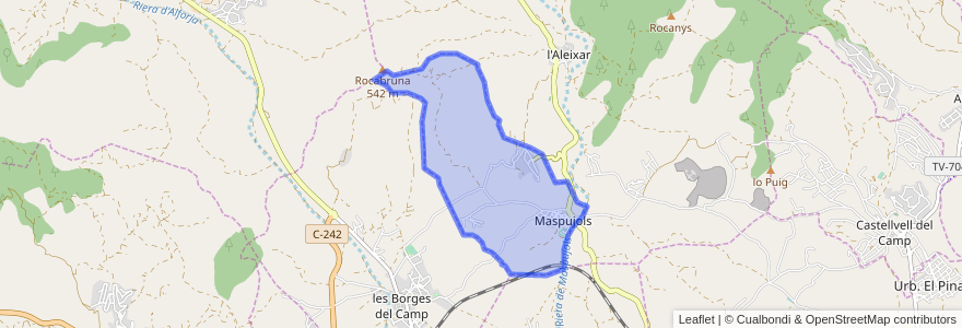 Mapa de ubicacion de Maspujols.