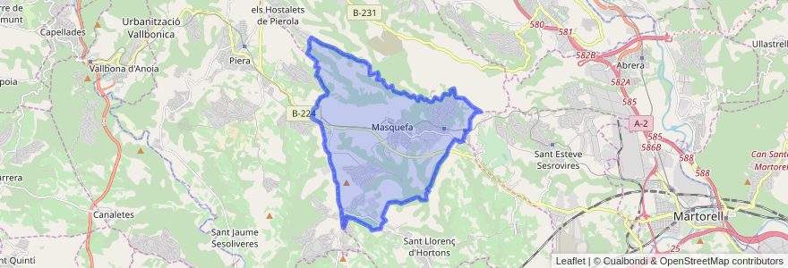 Mapa de ubicacion de Masquefa.