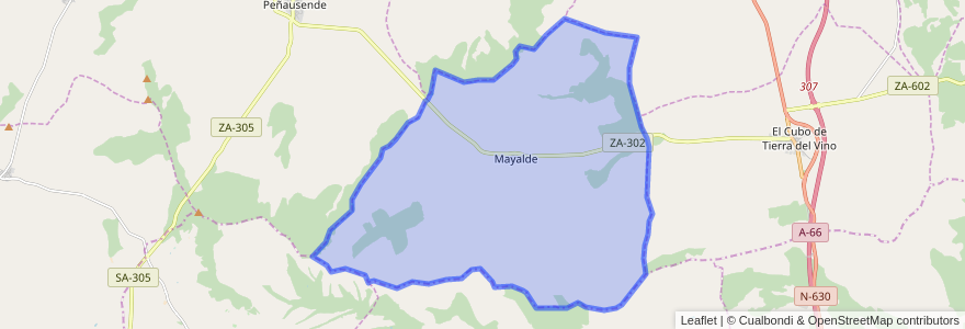 Mapa de ubicacion de Mayalde.