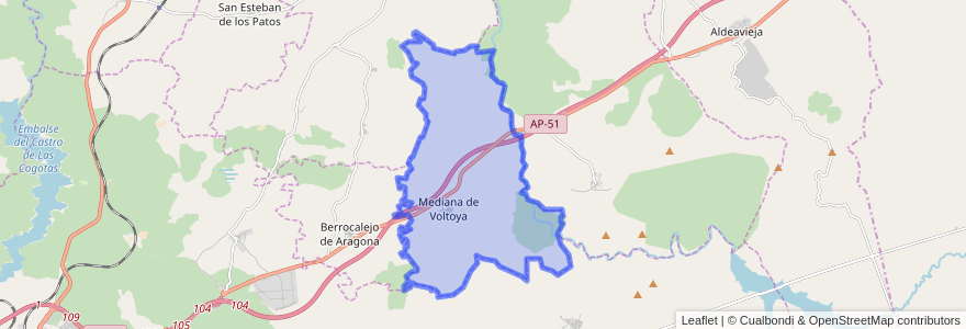 Mapa de ubicacion de Mediana de Voltoya.