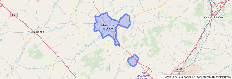 Mapa de ubicacion de Medina de Rioseco.