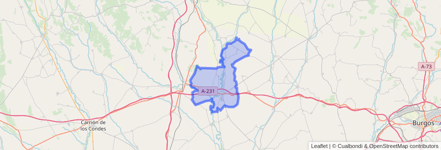 Mapa de ubicacion de Melgar de Fernamental.