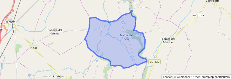 Mapa de ubicacion de Melgar de Yuso.