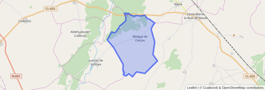 Mapa de ubicacion de Melque de Cercos.