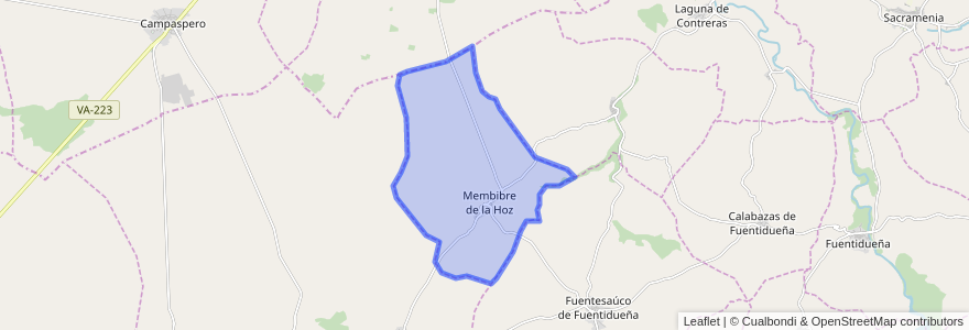 Mapa de ubicacion de Membibre de la Hoz.