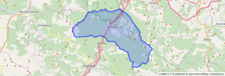 Mapa de ubicacion de Mendaro.