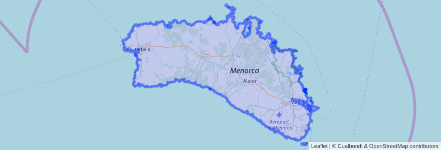 Mapa de ubicacion de Menorca.