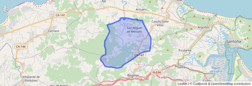 Mapa de ubicacion de Meruelo.