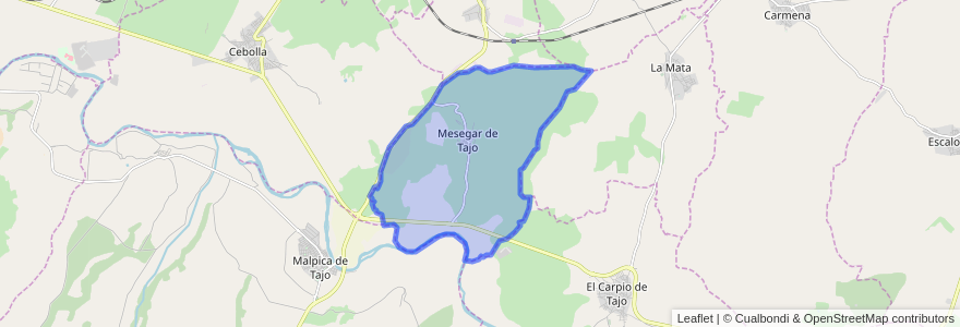 Mapa de ubicacion de Mesegar de Tajo.