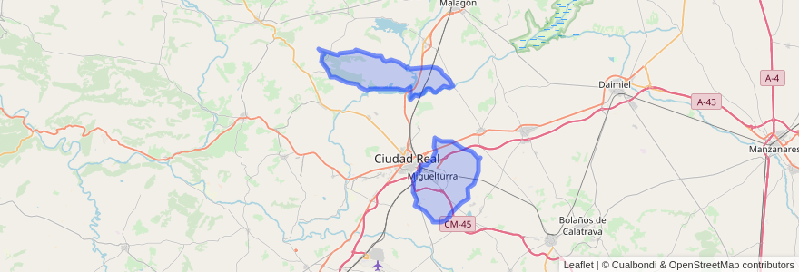 Mapa de ubicacion de Miguelturra.