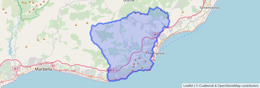 Mapa de ubicacion de Mijas.