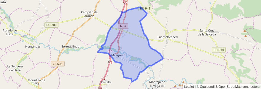 Mapa de ubicacion de Milagros.