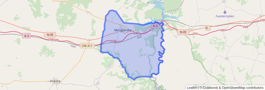 Mapa de ubicacion de Minglanilla.