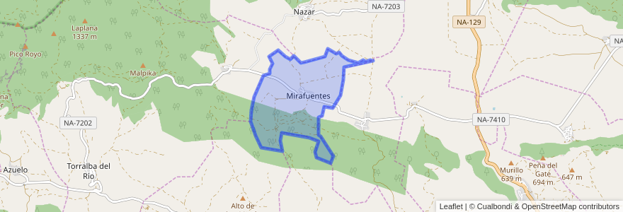 Mapa de ubicacion de Mirafuentes.