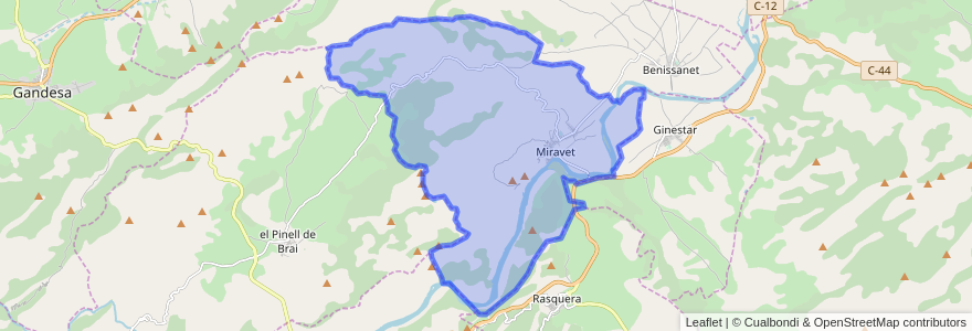 Mapa de ubicacion de Miravet.