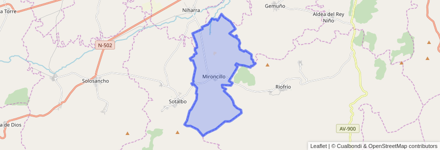 Mapa de ubicacion de Mironcillo.