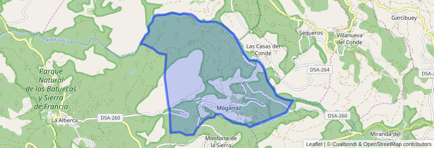 Mapa de ubicacion de Mogarraz.