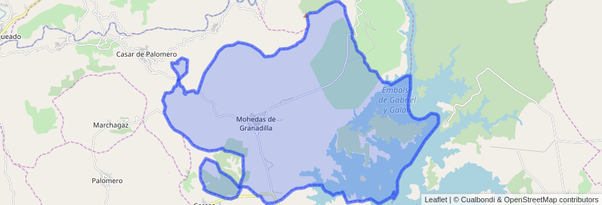 Mapa de ubicacion de Mohedas de Granadilla.