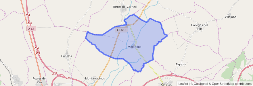 Mapa de ubicacion de Molacillos.