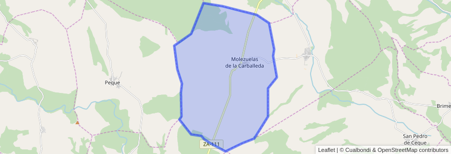 Mapa de ubicacion de Molezuelas de la Carballeda.