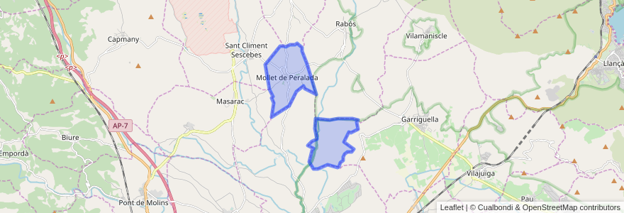 Mapa de ubicacion de Mollet de Peralada.