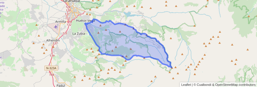 Mapa de ubicacion de Monachil.