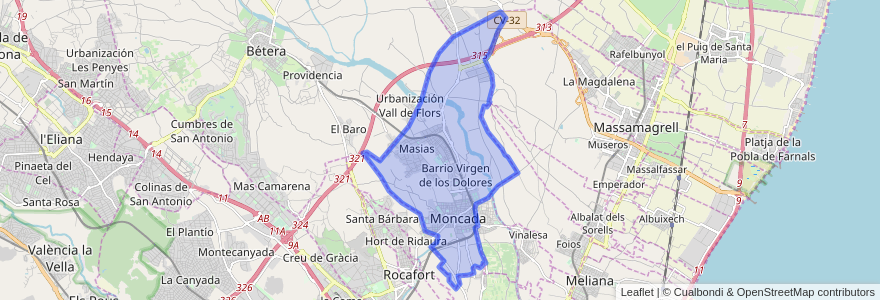 Mapa de ubicacion de Montcada / Moncada.