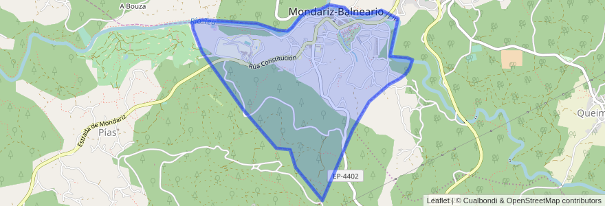 Mapa de ubicacion de Mondariz-Balneario.