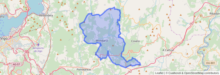 Mapa de ubicacion de Mondariz.