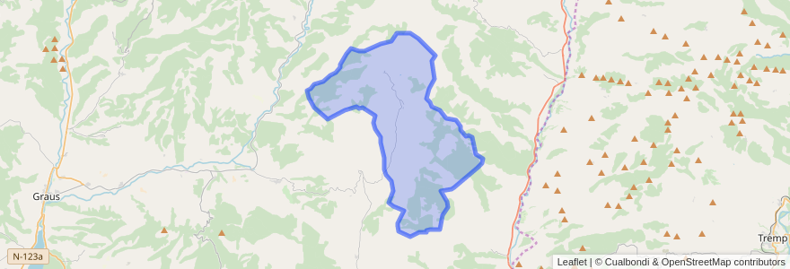 Mapa de ubicacion de Monesma y Cajigar / Monesma i Caixigar.