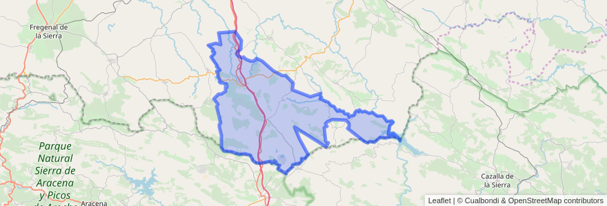 Mapa de ubicacion de Monesterio.