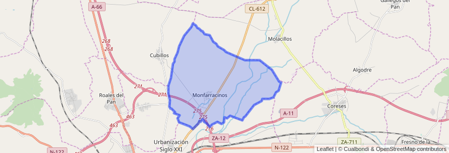 Mapa de ubicacion de Monfarracinos.