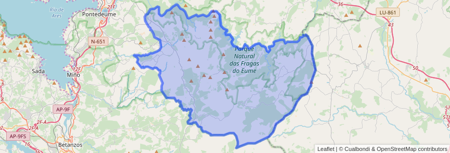 Mapa de ubicacion de Monfero.