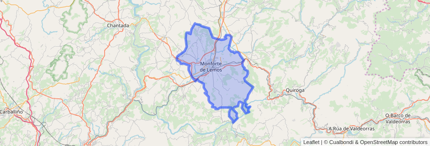 Mapa de ubicacion de Monforte de Lemos.