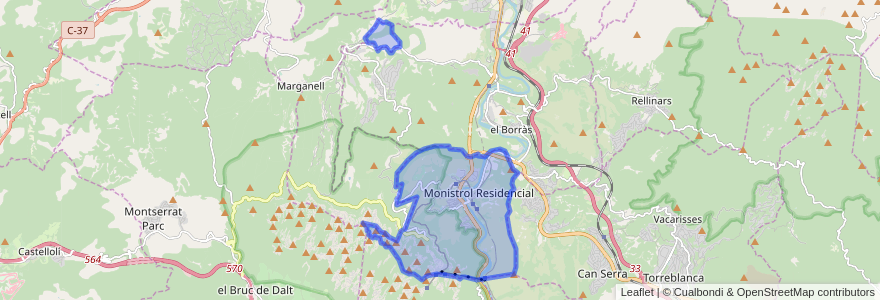 Mapa de ubicacion de Monistrol de Montserrat.