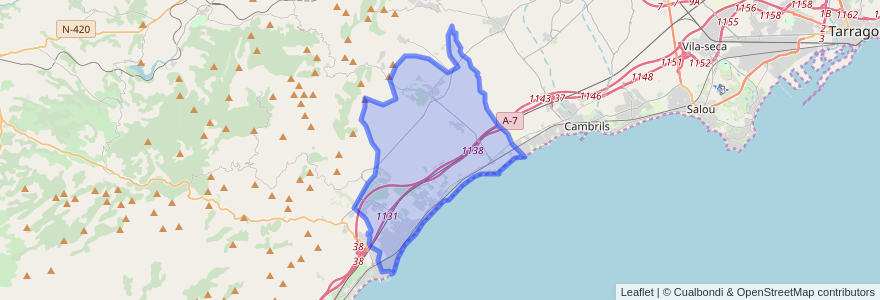 Mapa de ubicacion de Mont-roig del Camp.