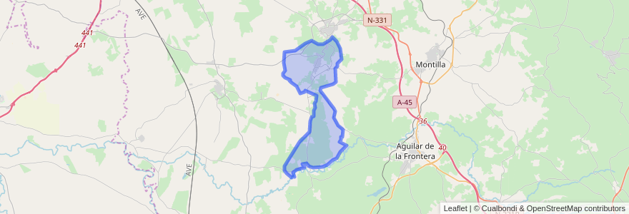 Mapa de ubicacion de Montalbán de Córdoba.