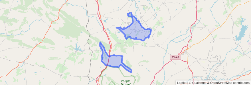 Mapa de ubicacion de Montánchez.