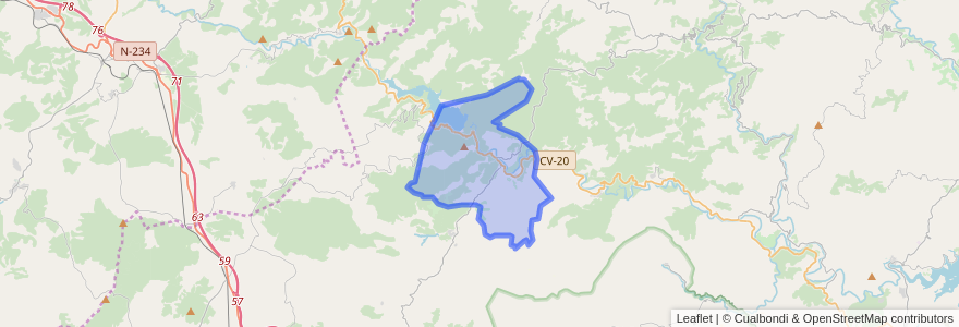 Mapa de ubicacion de Montanejos.