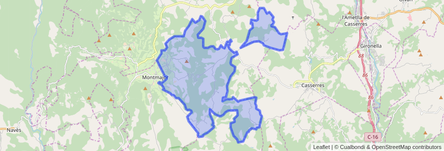 Mapa de ubicacion de Montclar.