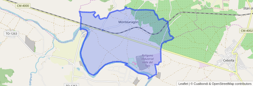 Mapa de ubicacion de Montearagón.