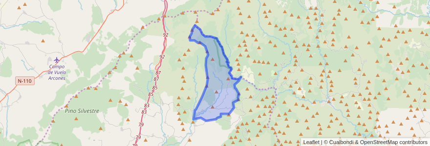 Mapa de ubicacion de Montejo de la Sierra.