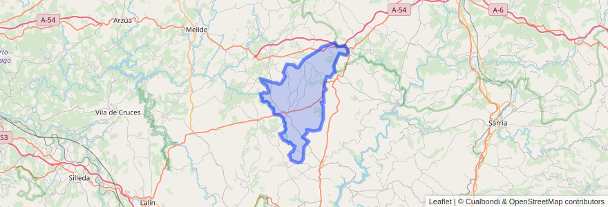 Mapa de ubicacion de Monterroso.